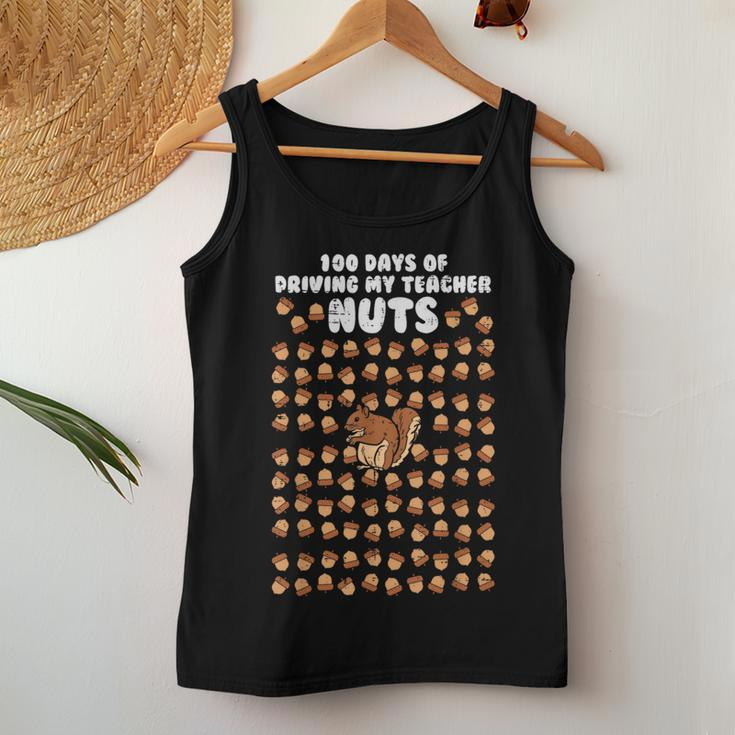 100 Days Driving My Teacher Nuts Squirrel 100Th Student Women Tank Top Funny Gifts