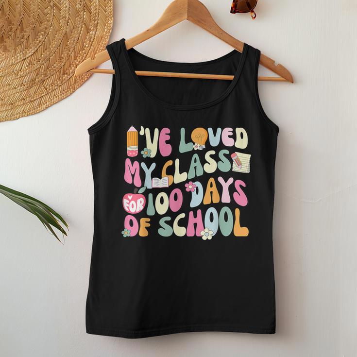 100 Days Loved My Class Retro Teacher 100Th Day Of School Women Tank Top Unique Gifts