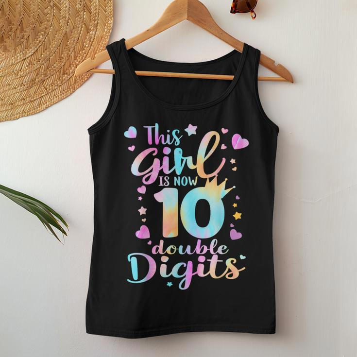 10Th Birthday This Girl Is Now 10 Double Digits Tie Dye Women Tank Top Funny Gifts