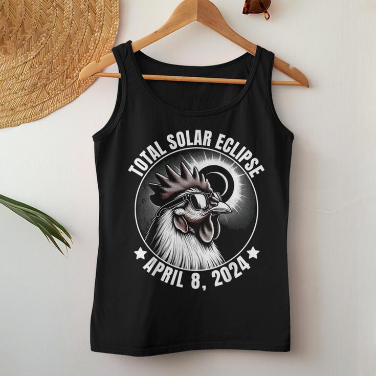 2024 Total Solar Eclipse Chicken Wearing Glasses Totality Women Tank Top Funny Gifts