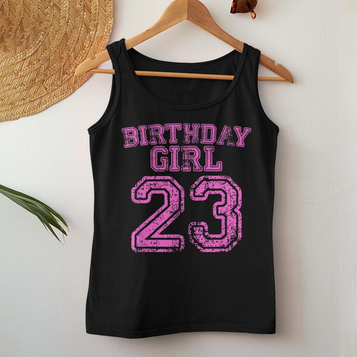 23Rd Birthday Sports Jersey23 Year Old Girl Pink Women Tank Top Unique Gifts