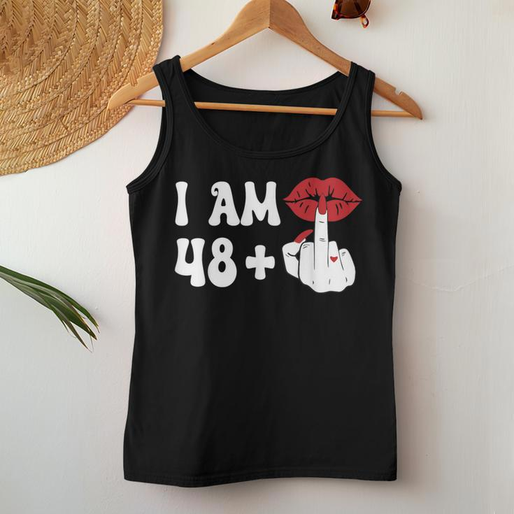 I Am 48 1 Middle Finger & Lips 49Th Birthday Girls Women Tank Top Unique Gifts