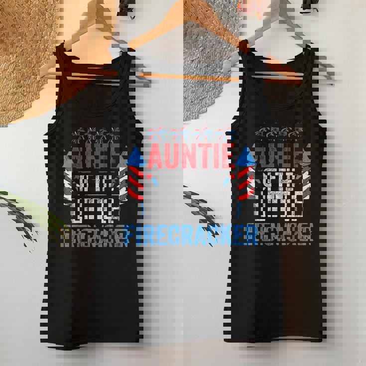 4Th Of July Birthday Aunt Auntie Of The Little Firecracker Women Tank Top Unique Gifts