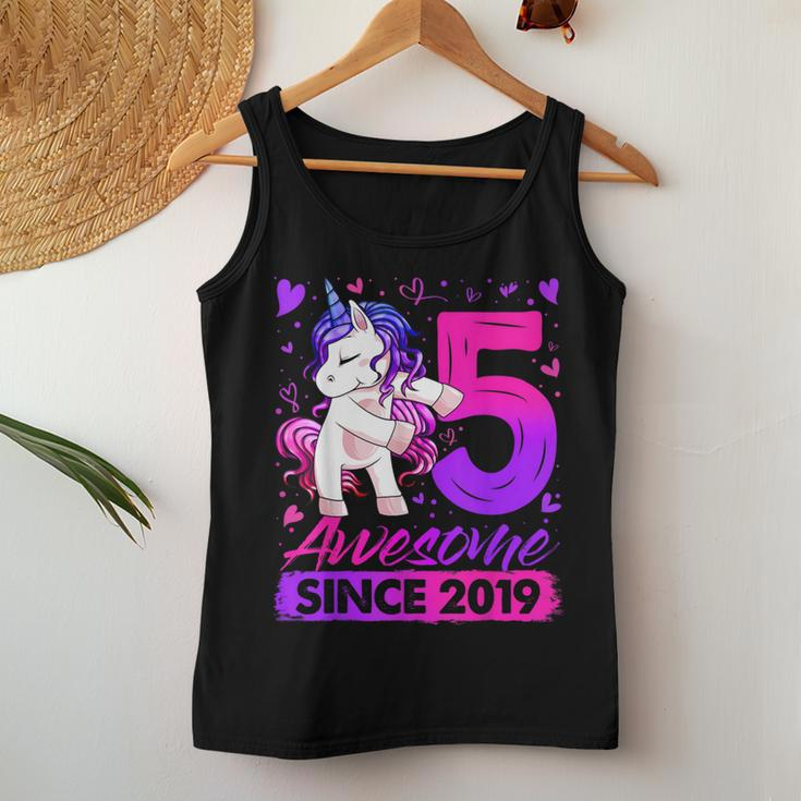 5 Years Old Flossing Unicorn 5Th Birthday Girl Party Women Tank Top Personalized Gifts