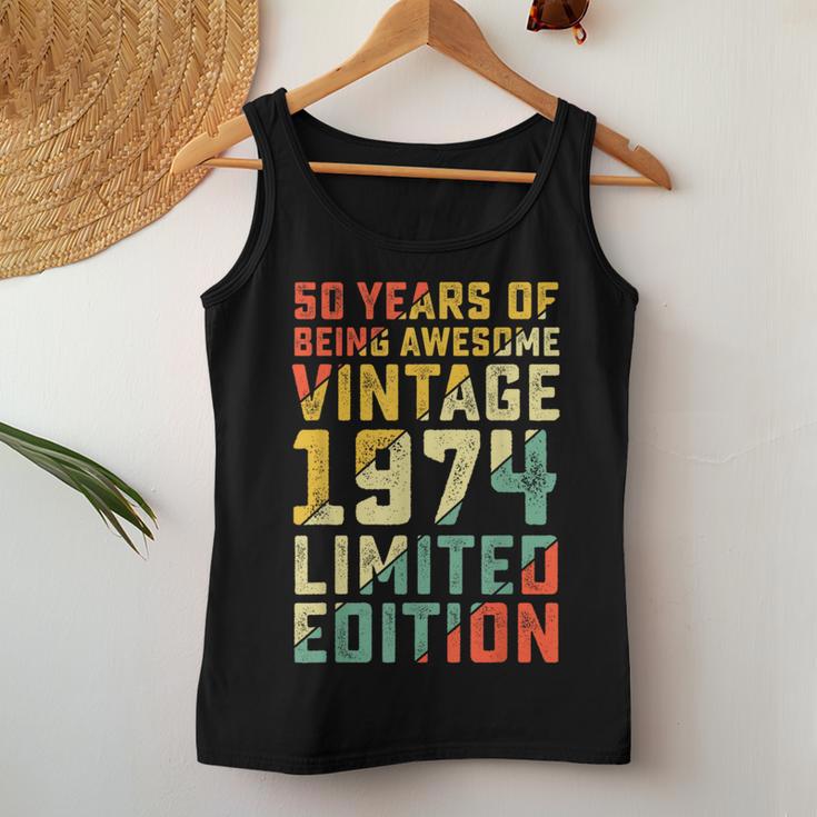 50Th Birthday 50 Years Old For Vintage 1974 Women Tank Top Unique Gifts