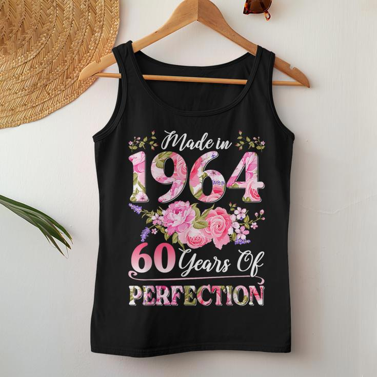 60 Year Old Made In 1964 Birthday Floral 60Th Birthday Women Women Tank Top Funny Gifts