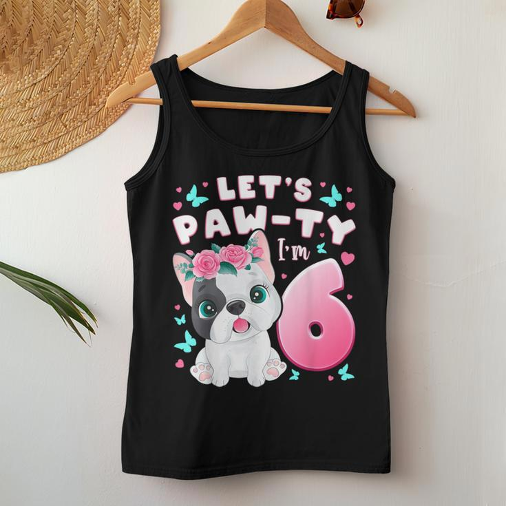 6Th Birthday Girl 6 Year Dog Puppy Number 6 Women Tank Top Unique Gifts