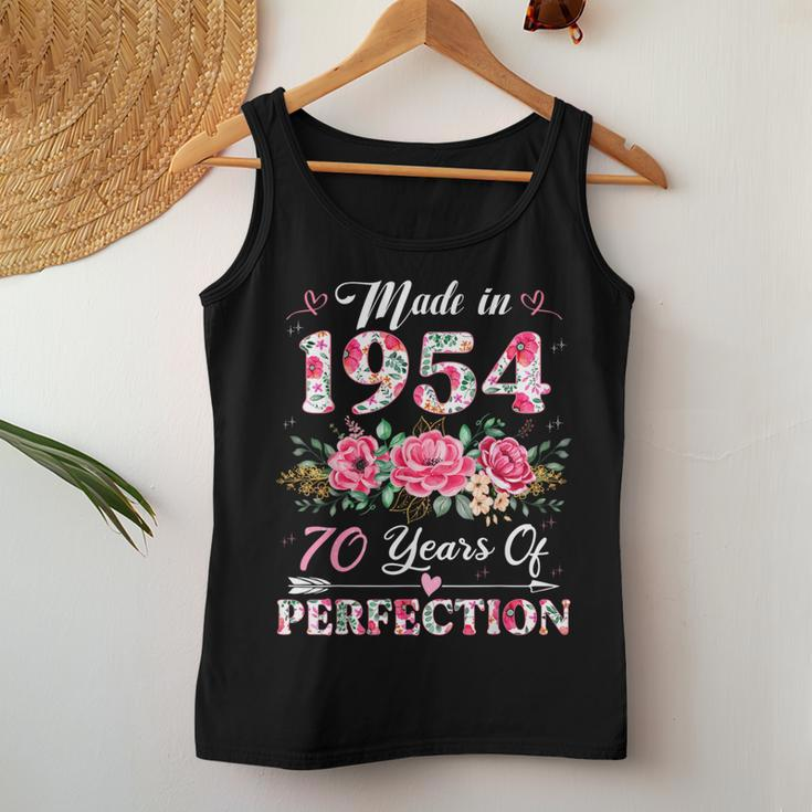 70 Year Old Made In 1954 Floral 70Th Birthday Women Women Tank Top Unique Gifts