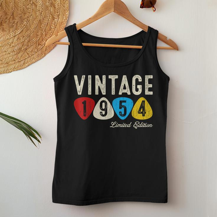 70Th Birthday Guitar Lover Vintage 1954 Women Tank Top Unique Gifts