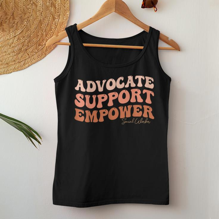 Advocate Support Empower Groovy Social Worker Graduation Women Tank Top Funny Gifts