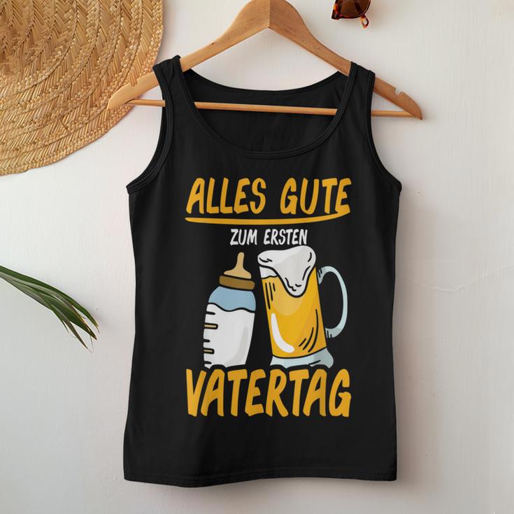 Alles Gute Zum Erstenatertag Beer Dad Baby Father Tank Top Frauen Lustige Geschenke