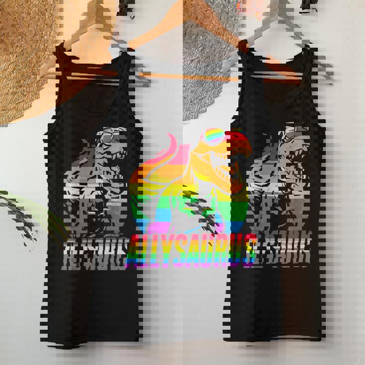 Allysaurus Lgbt Rainbow Flag Ally Dinosaur Lgbt Pride Women Tank Top Unique Gifts