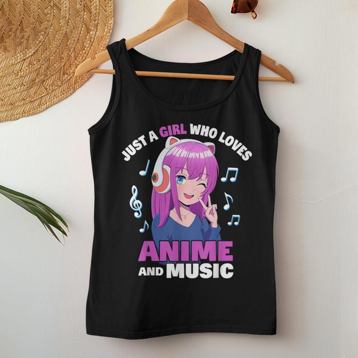 Anime Girl Just A Girl Who Loves Anime And Music Women Tank Top Unique Gifts