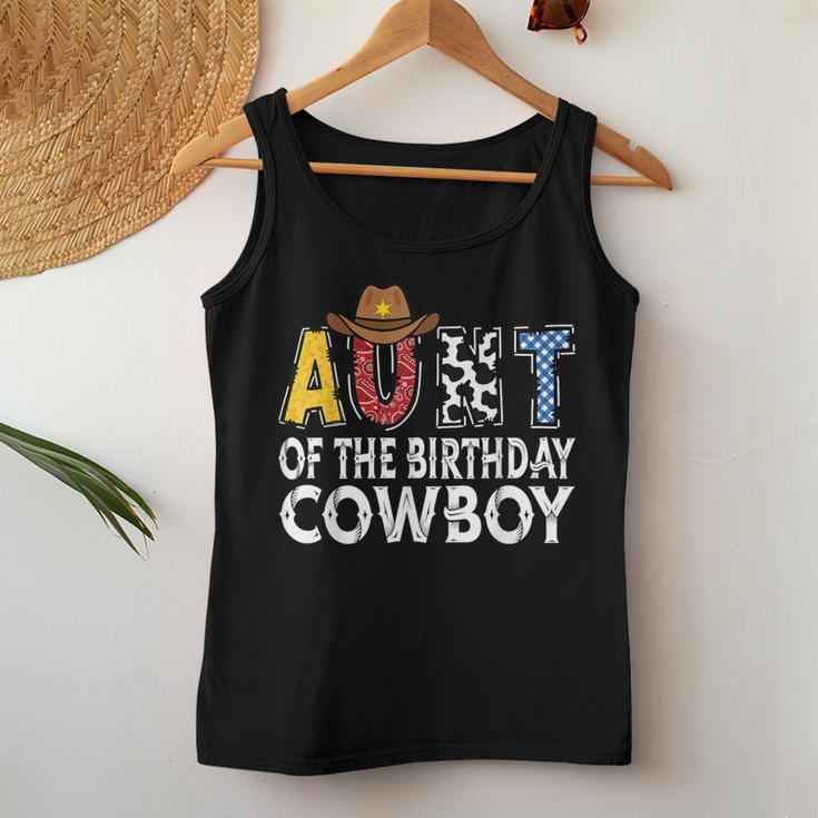 Aunt 1St Birthday Cowboy Western Aunt Birthday Boy Women Tank Top Funny Gifts
