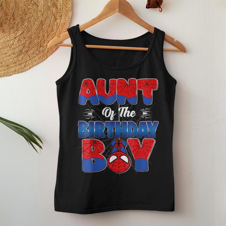 Aunt Of The Birthday Boy Spider Family Matching Women Tank Top Funny Gifts