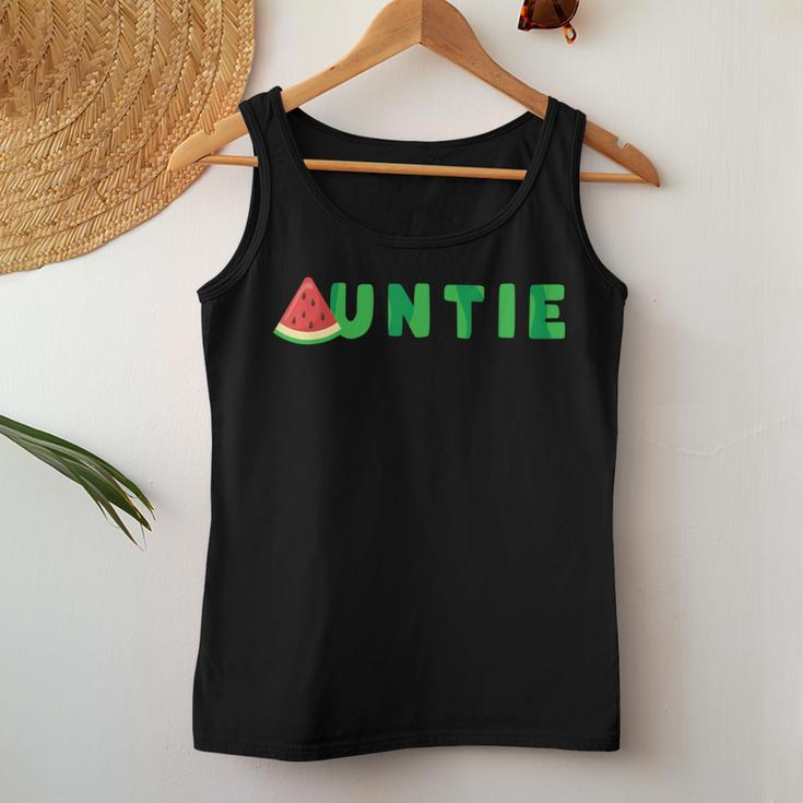 Auntie Watermelon Summer Tropical Fruit Women Tank Top Unique Gifts