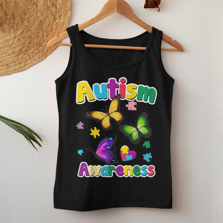 Autism Awareness Butterfly Puzzle Pieces Women Tank Top Unique Gifts