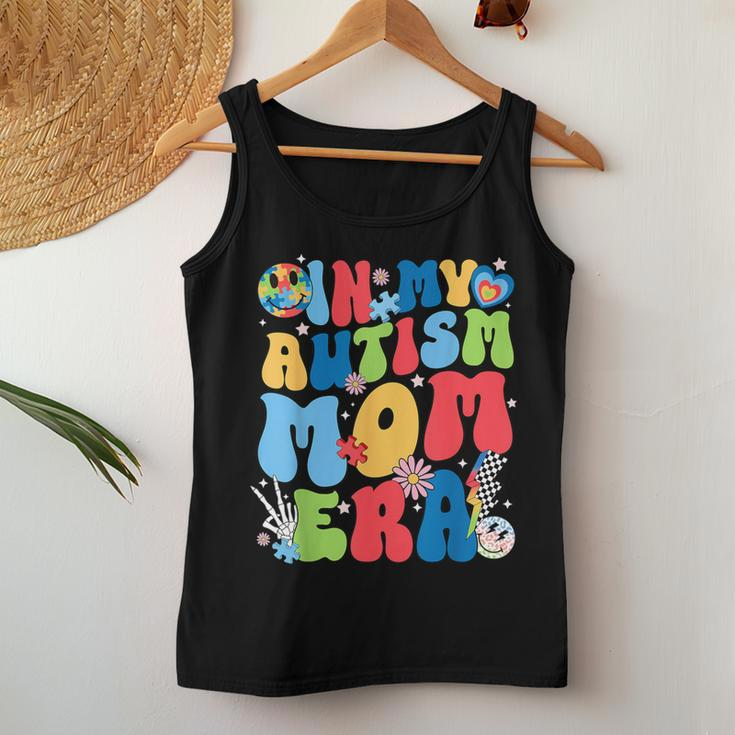 In My Autism Mom Era Autism Awareness Support Puzzle Groovy Women Tank Top Unique Gifts