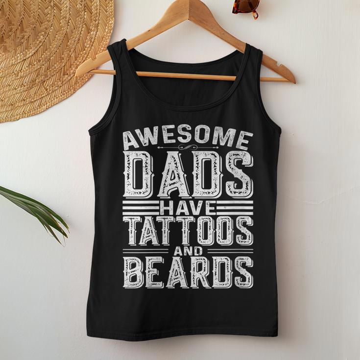 Awesome Dads Have Tattoos And Beards Father's Day Women Tank Top Unique Gifts