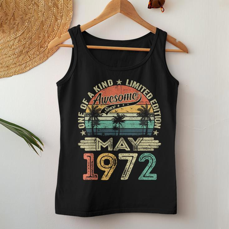 Awesome Since May 1972 Vintage 52Nd Birthday Women Women Tank Top Unique Gifts