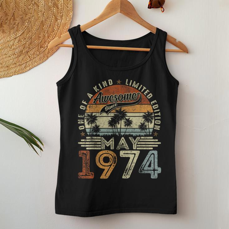 Awesome Since May 1974 Vintage 50Th Birthday Women Tank Top Funny Gifts