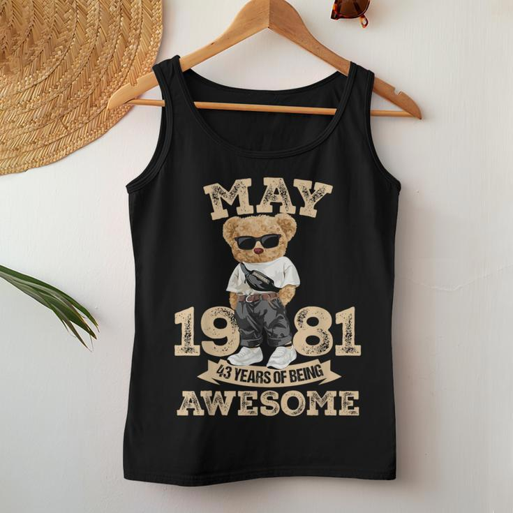 Awesome Since May 1981 Retro 43Rd Birthday Women Tank Top Funny Gifts