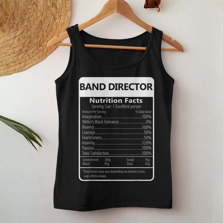 Band Director Nutrition Facts Sarcastic Graphic Women Tank Top Unique Gifts