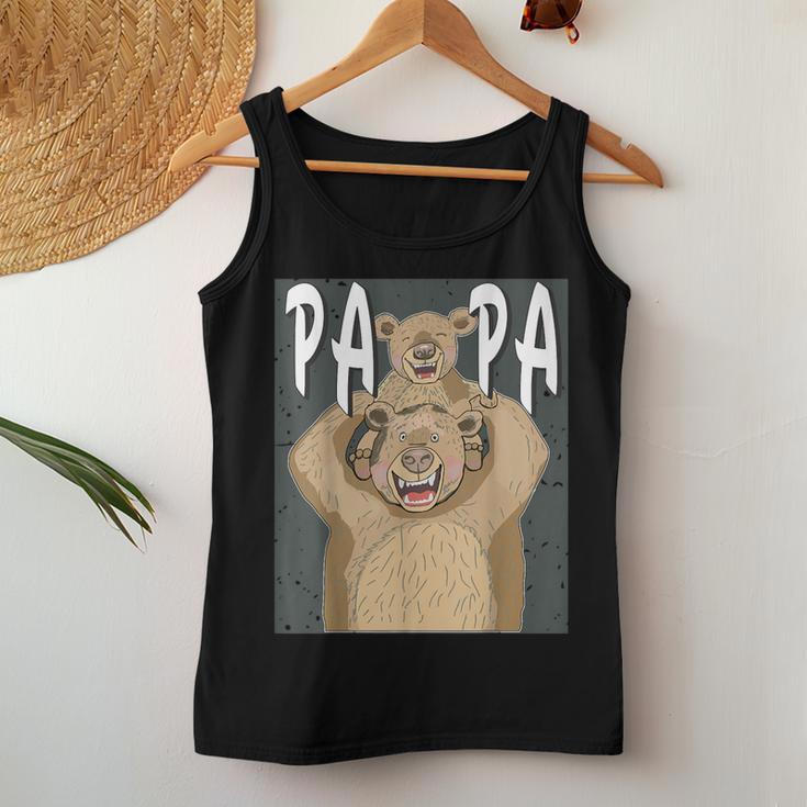 Bär Papa Kind Papaater Kind Junge Mädchen Papa Tank Top Frauen Lustige Geschenke