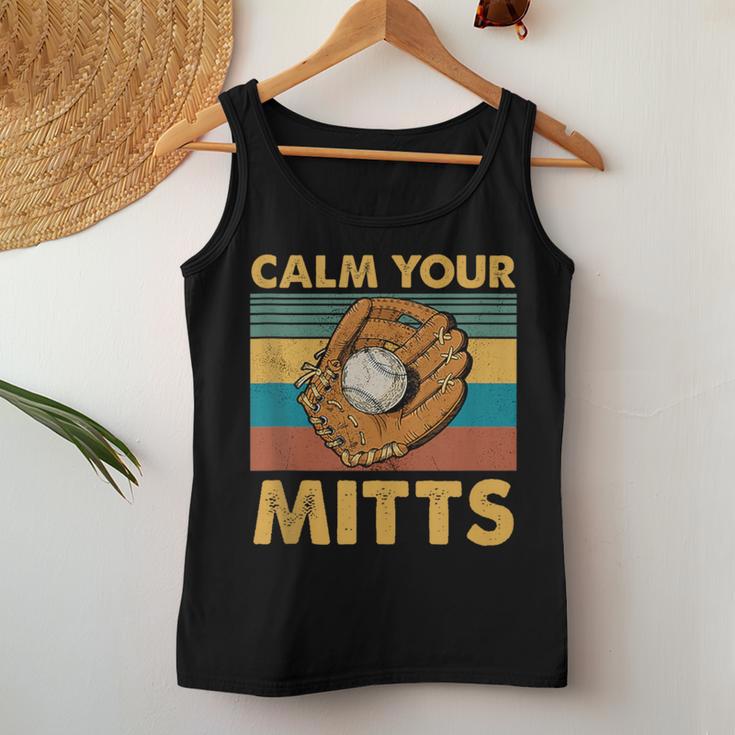 Baseball Calm Your Mitts Mom Women Tank Top Unique Gifts