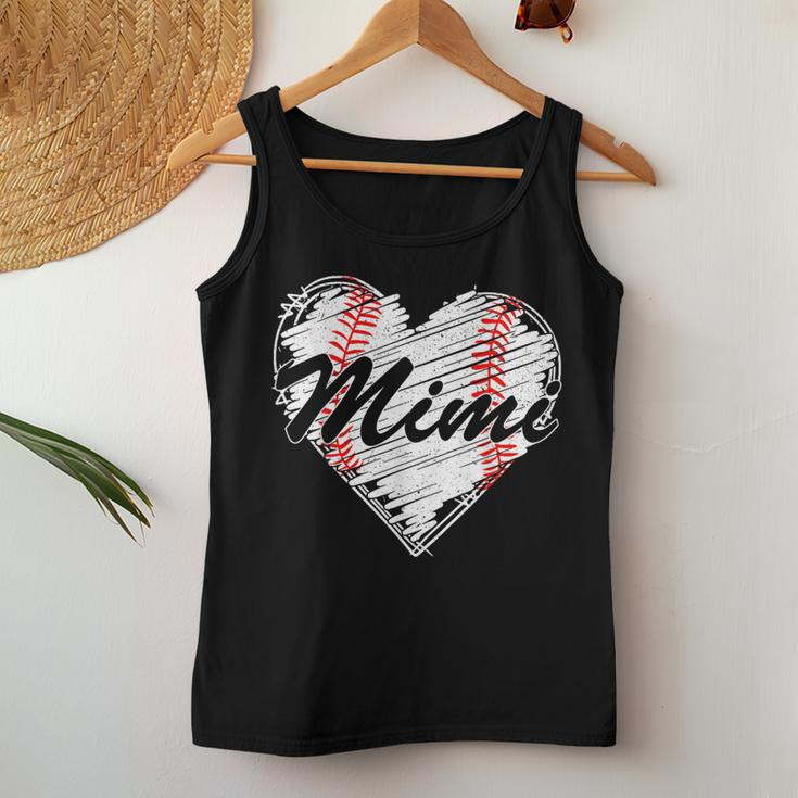 Baseball Mimi Retro Heart Baseball Grandma Mother's Day Women Tank Top Funny Gifts