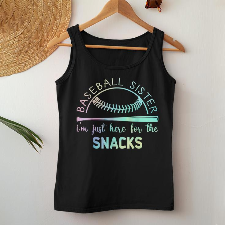 Baseball Sister I'm Just Here For The Snack Baseball Women Tank Top Funny Gifts