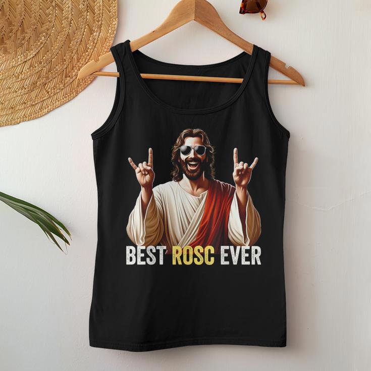 Best Rosc Ever Easter Nurse Doctor Surgeon Jesus Rock On Women Tank Top Funny Gifts