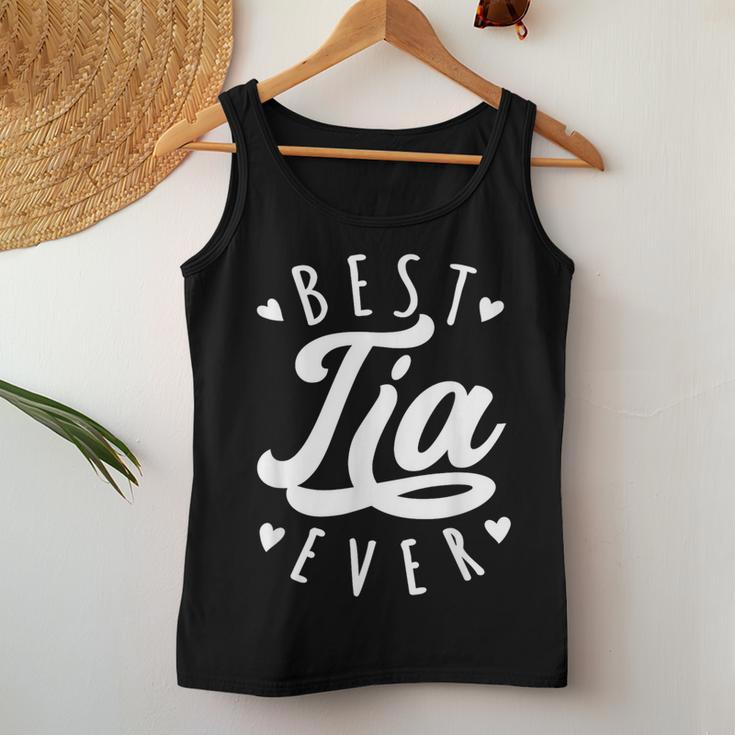 Best Tia Ever Modern Calligraphy Font Mother's Day Tia Women Tank Top Personalized Gifts