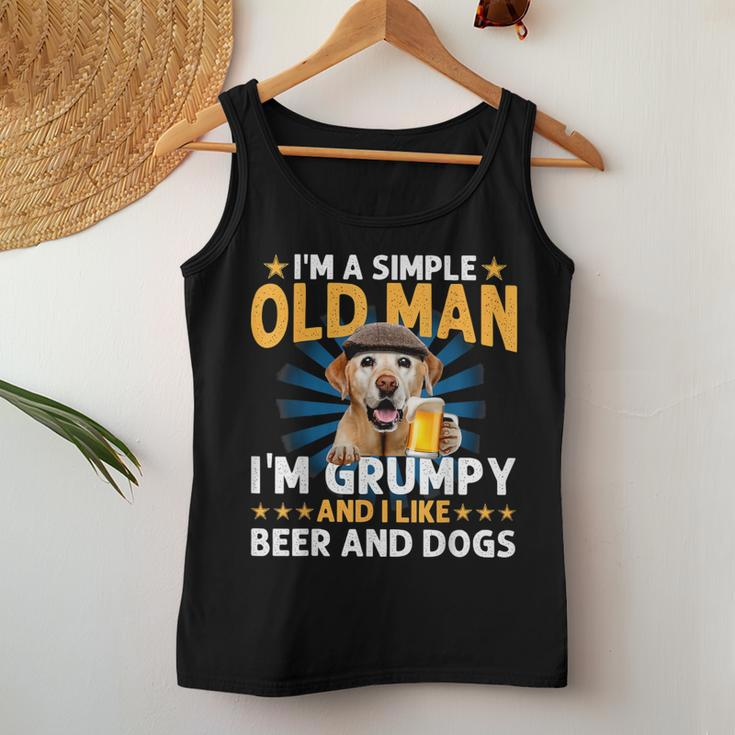 Bichon I’M A Simple Old Man I’M Grumpy&I Like Beer&Dogs Fun Women Tank Top Funny Gifts