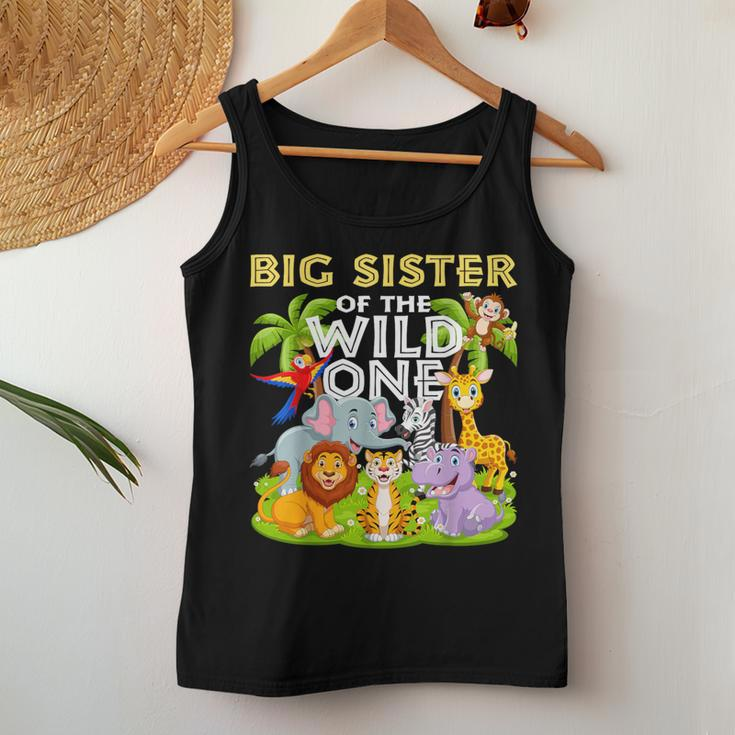 Big Sister Of The Wild One Birthday Zoo Animal Safari Jungle Women Tank Top Unique Gifts