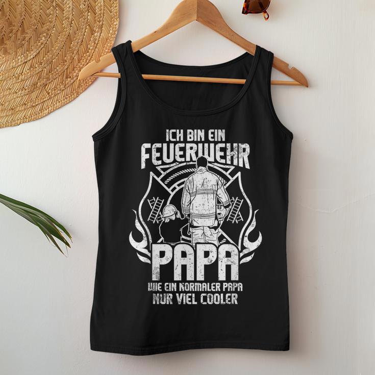 Bin Ein Cooler Feuerwehr Papa Fireman Son Daughter Tank Top Frauen Lustige Geschenke