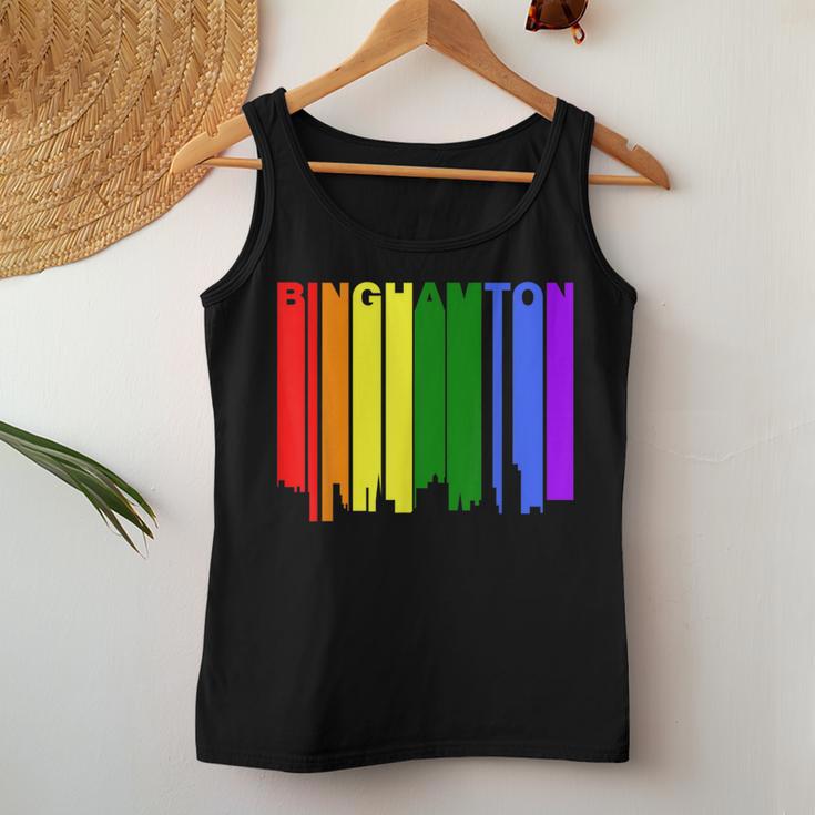 Binghamton New York Lgbtq Gay Pride Rainbow Skyline Women Tank Top Unique Gifts