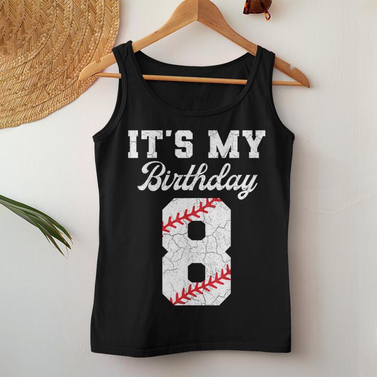 Birthday Boy 8 Baseball Its My 8Th Birthday Boys Girls Women Tank Top Funny Gifts