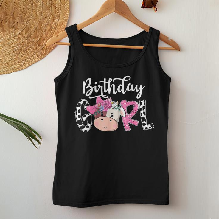 Birthday Girl Cow Farm Family Party Women Tank Top Personalized Gifts