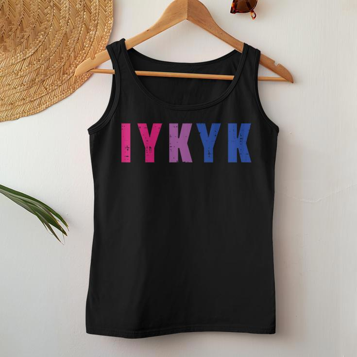 Bisexual Iykyk Fun Bi Pride Flag Bisexuality Lgbtq Women Women Tank Top Unique Gifts