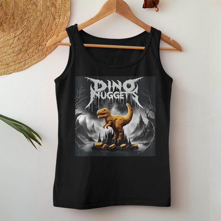 Black Aesthetic Dino Nuggets Death Metal Music Chicken Nugs Women Tank Top Funny Gifts