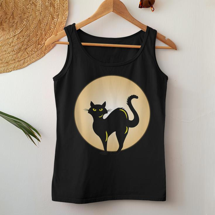 Black Cat And Moon Awesome Cat Lovers Cat Mom Cat Dad Women Tank Top Unique Gifts