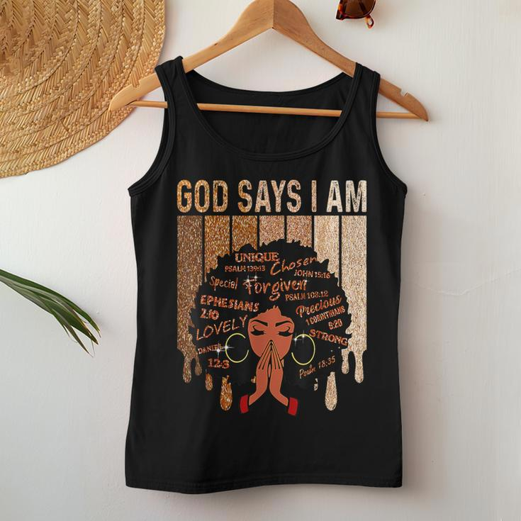 Black Girl Queen God Says I Am Melanin History Month Women Tank Top Unique Gifts