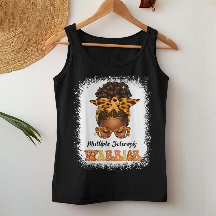 Black Multiple Sclerosis Awareness Messy Bun Ms Women Tank Top Personalized Gifts