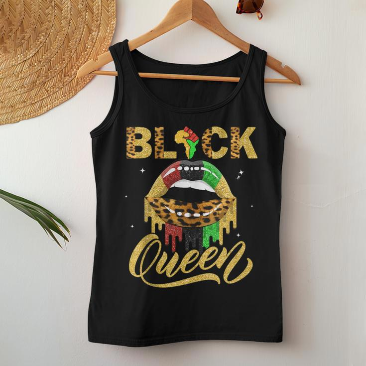 Black Queen African Pan Flag Sexy Lips Drip Melanin Pride Women Tank Top Unique Gifts