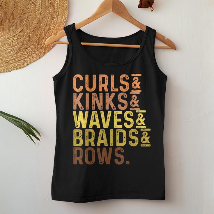 Black History Month Women's Curls Kinks Waves Braids Rows Women Tank Top Unique Gifts