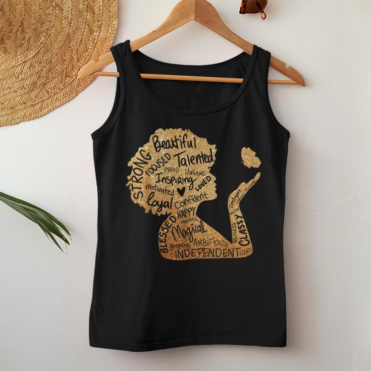 Black Woman Afro African Queen Melanin History Month Blm Women Tank Top Funny Gifts