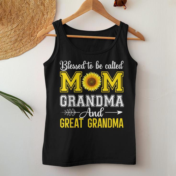 Blessed To Be Called Mom And Grandma Sunflower Women Tank Top Personalized Gifts