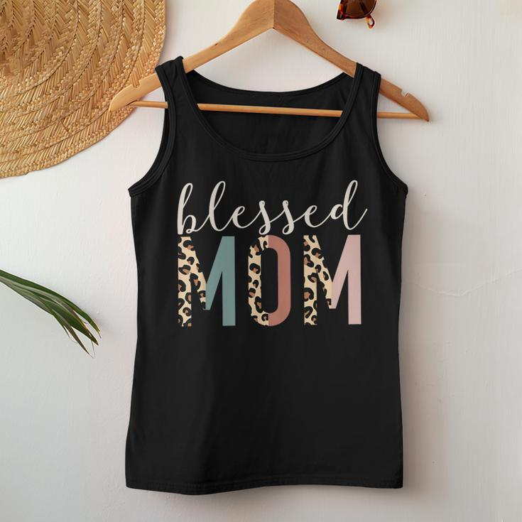Blessed Mom Cute Leopard Print Women Tank Top Personalized Gifts