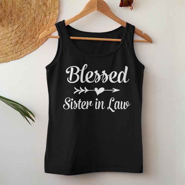 Blessed Sister In Law Heart & Arrow Graphics Women Tank Top Unique Gifts